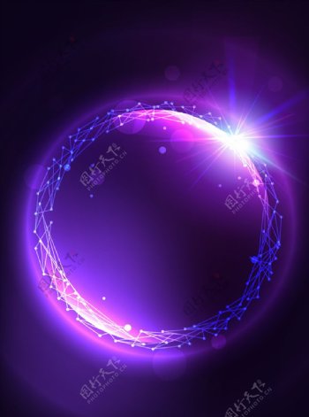紫色光亮科技背景ai矢量素材图片