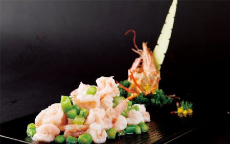 翡翠虾仁图片