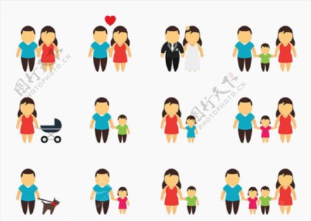 卡通幸福家庭图片