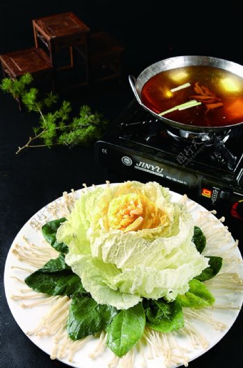 南北热菜鲍汁蔬菜捞图片