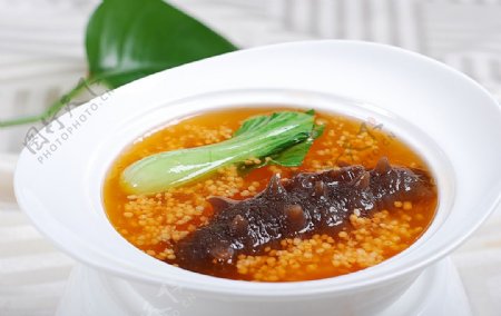 香米浓汤烩辽参图片