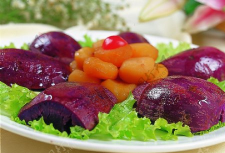 冷拼马蹄紫红薯图片