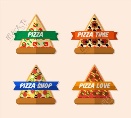 三角披萨标签图片