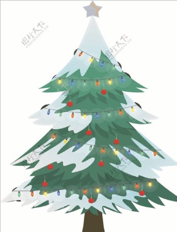 发光彩灯圣诞树图片