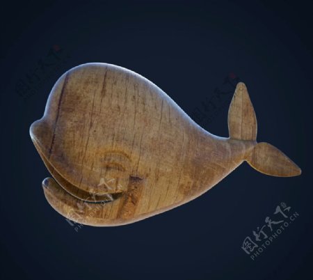 C4D模型摆动的木鲸鱼图片