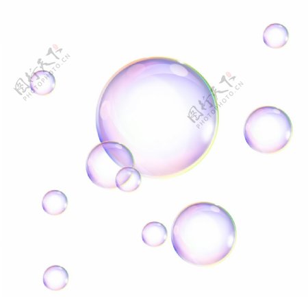 彩色透明气泡元素图片