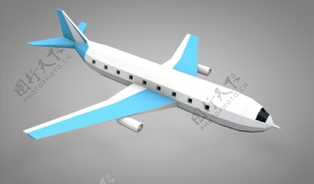 C4D模型飞机客机图片