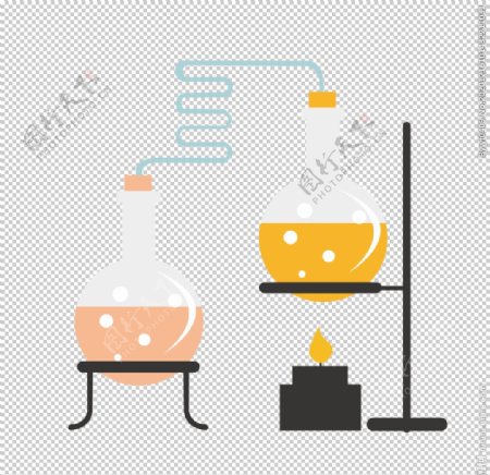 圆底烧瓶化学实验器材PNG图片