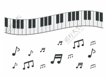 钢琴键盘图图片