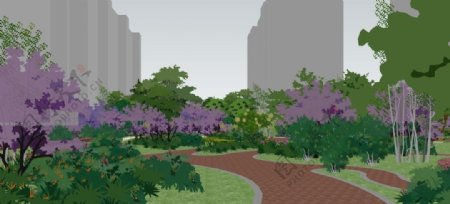 小区景观园林设计效果图图片