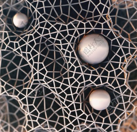 C4D模型网格分子结构晶格图片